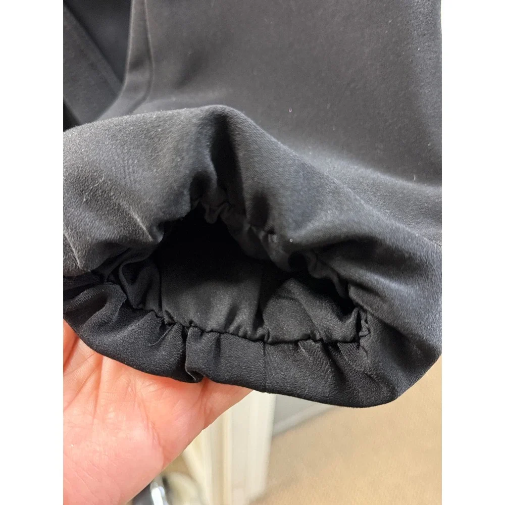 Women's Black Belted Blazer Jacket Double‎ Button Collar